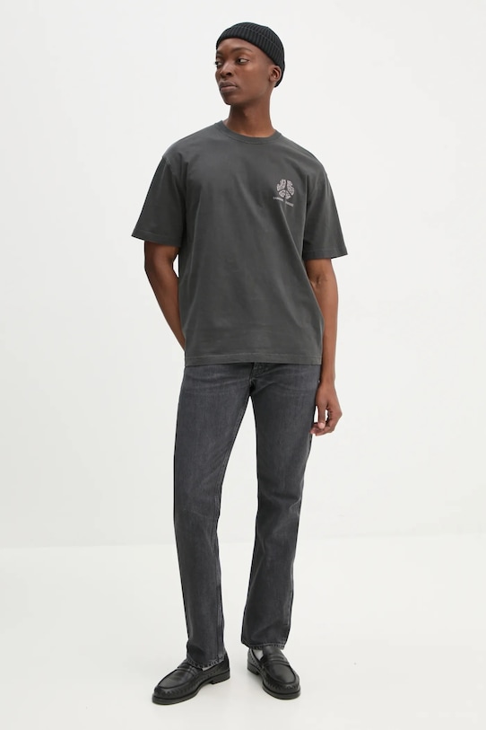 Pamučna majica Samsoe Samsoe SAJOURNAL siva U24400006