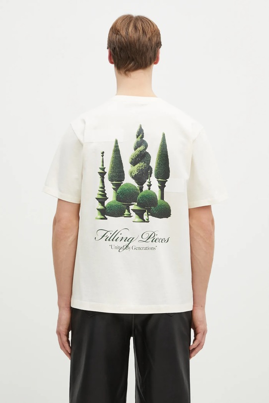 Bavlněné tričko Filling Pieces regular béžová 74499849936