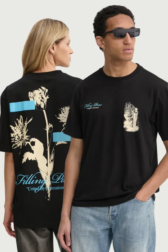 Filling Pieces t-shirt bawełniany bawełna czarny 74499851861