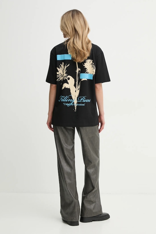 Bavlněné tričko Filling Pieces 74499851861 černá SS25