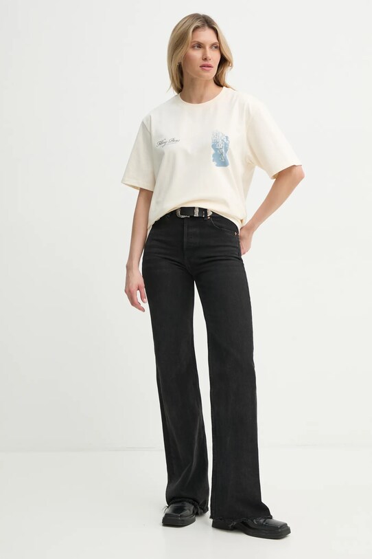 Odzież Filling Pieces t-shirt bawełniany 74499859936 beżowy