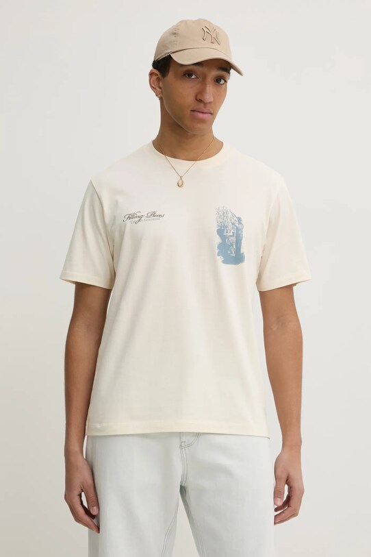 Filling Pieces t-shirt bawełniany beżowy 74499859936