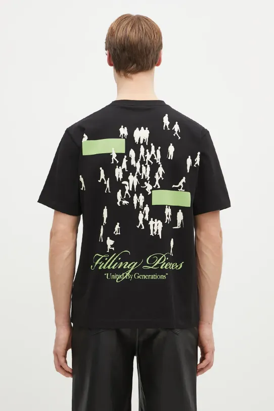 Filling Pieces tricou din bumbac print negru 74499871861