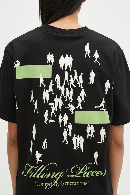 Bombažna kratka majica Filling Pieces črna 74499871861
