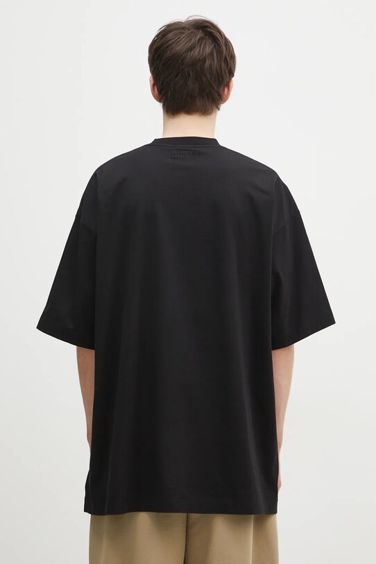 Одяг Бавовняна футболка VETEMENTS Oval Logo Oversized UA66TR605BW чорний