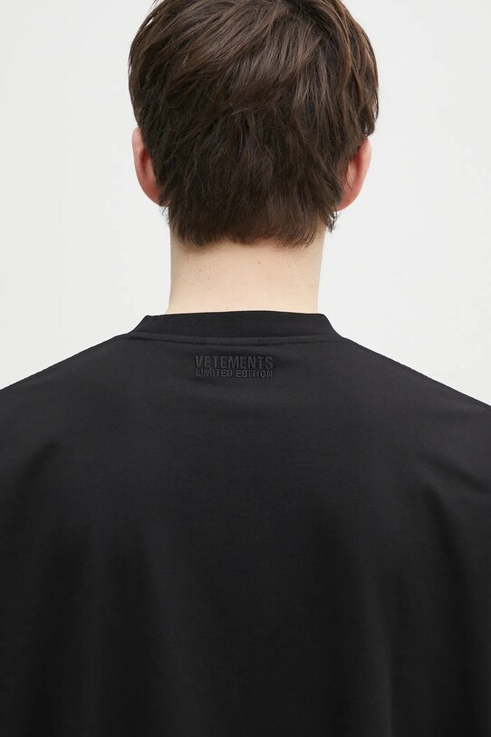 Бавовняна футболка VETEMENTS Oval Logo Oversized UA66TR605BW чорний