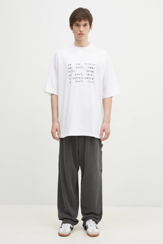 VETEMENTS cotton t-shirt We Buy Things Oversized UA66TR625W white