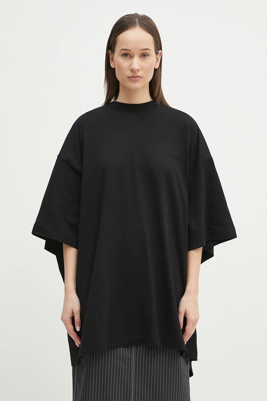 Бавовняна футболка VETEMENTS Merged Double Oversized UA66TR635B чорний SS25