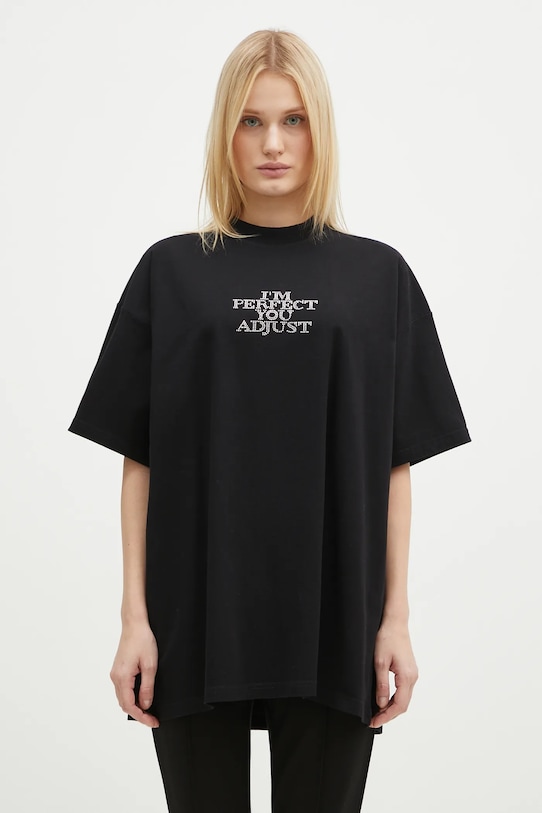 Бавовняна футболка VETEMENTS I'M Perfect You Adjust Regular UA66TR680B чорний SS25