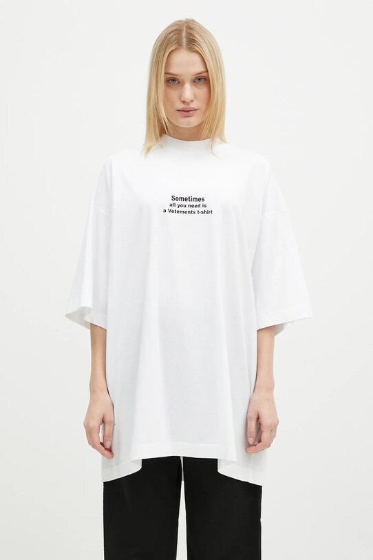 Бавовняна футболка VETEMENTS All You Need Oversized UA66TR690W білий SS25