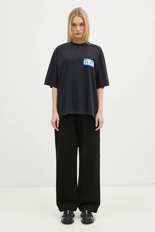 VETEMENTS t-shirt in cotone My Name Sticker Cropped Boxy UA66TR710B