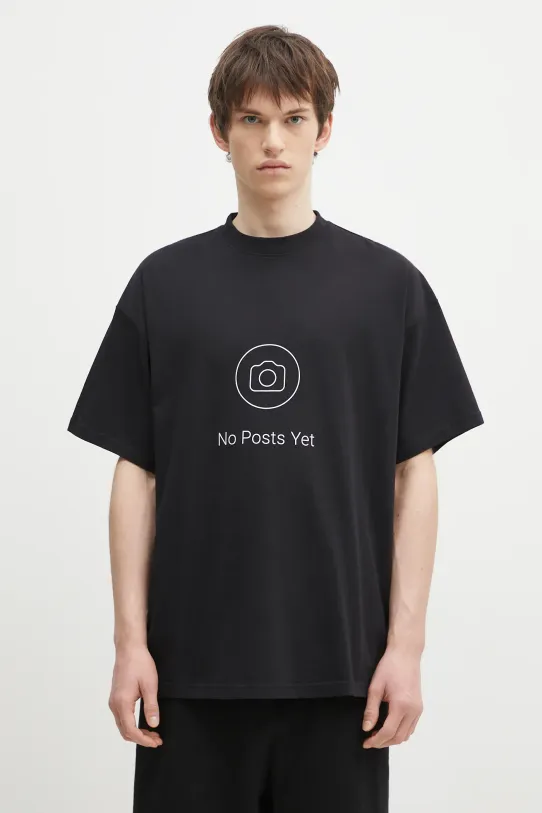 Pamučna majica VETEMENTS No Posts Regular relaxed crna UA66TR730B