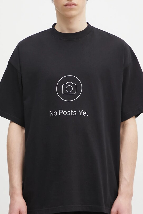 Бавовняна футболка VETEMENTS No Posts Regular чорний UA66TR730B