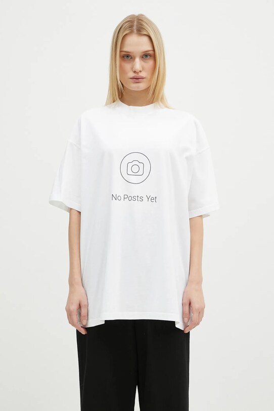 Бавовняна футболка VETEMENTS No Posts Regular UA66TR730W білий SS25