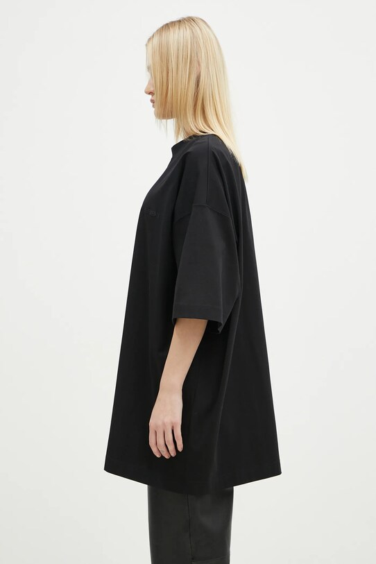 Бавовняна футболка VETEMENTS Embroidered Logo Oversized чорний UA66TR765B