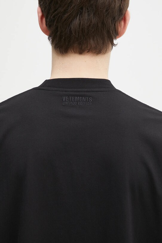 Бавовняна футболка VETEMENTS Embroidered Logo Oversized UA66TR765B чорний