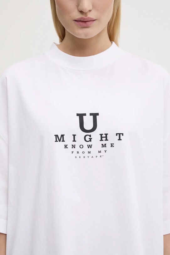Хлопковая футболка VETEMENTS U Might Know Me Cropped Boxy UA66TR760W
