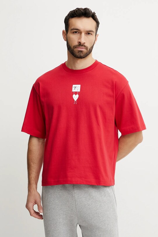 EA7 Emporio Armani t-shirt bawełniany AF13243.7X000038 czerwony SS25