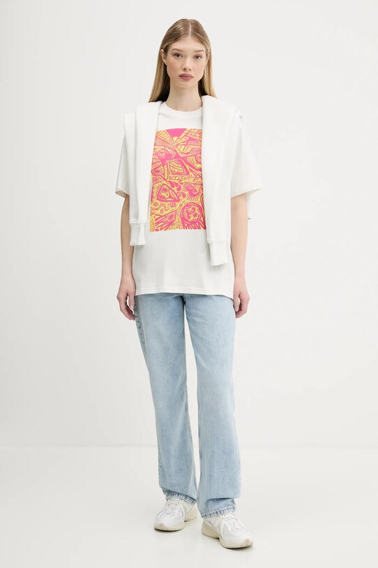 Herschel tricou din bumbac 50546.05977 bej SS25