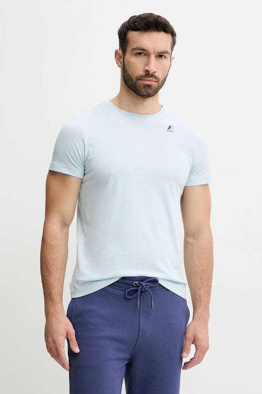 K-Way tricou din bumbac K007JE0 albastru SS25
