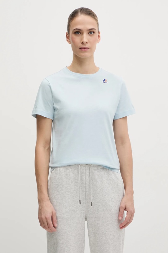 Îmbrăcăminte K-Way tricou din bumbac K007JE0 albastru