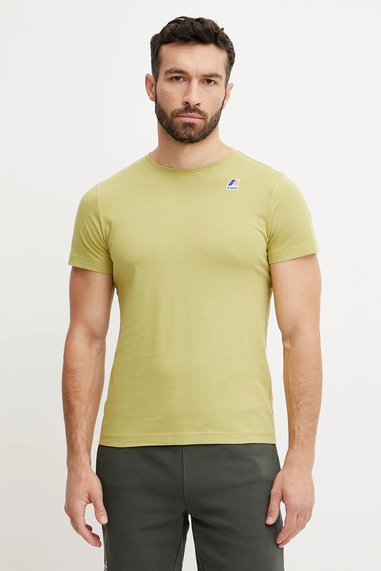 Pamučna majica K-Way K007JE0 zelena SS25