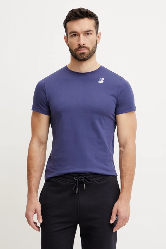 K-Way t-shirt bawełniany K007JE0 niebieski SS25