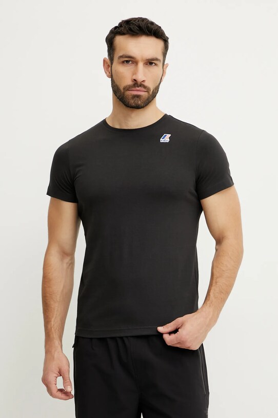 K-Way t-shirt bawełniany K007JE0 czarny SS25