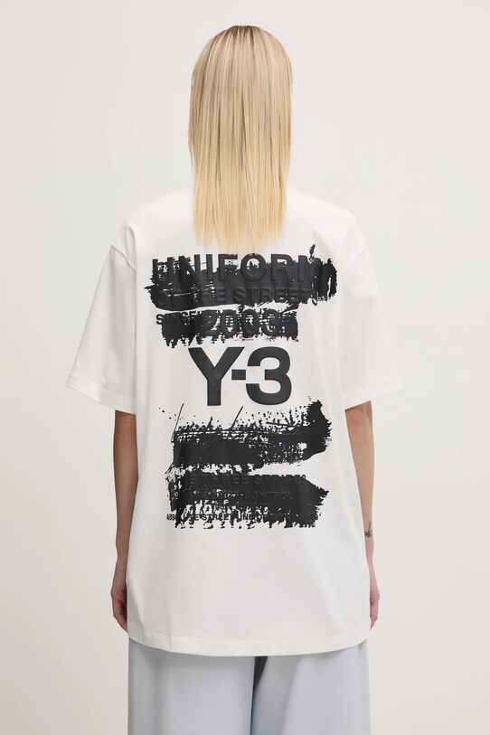 Bavlnené tričko Y-3 Graphic SS Tee JM7815 biela SS25