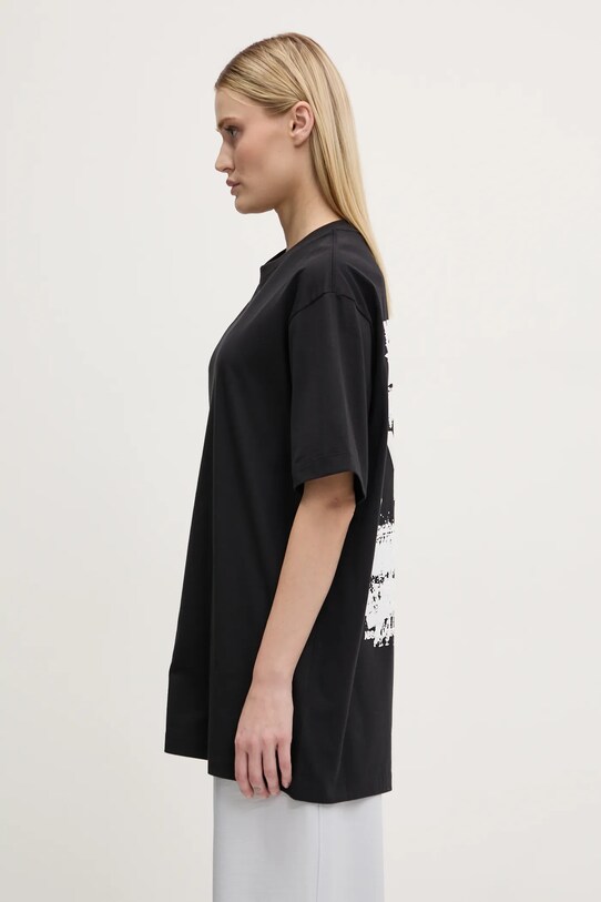 Памучна тениска Y-3 Graphic SS Tee черен JN4879