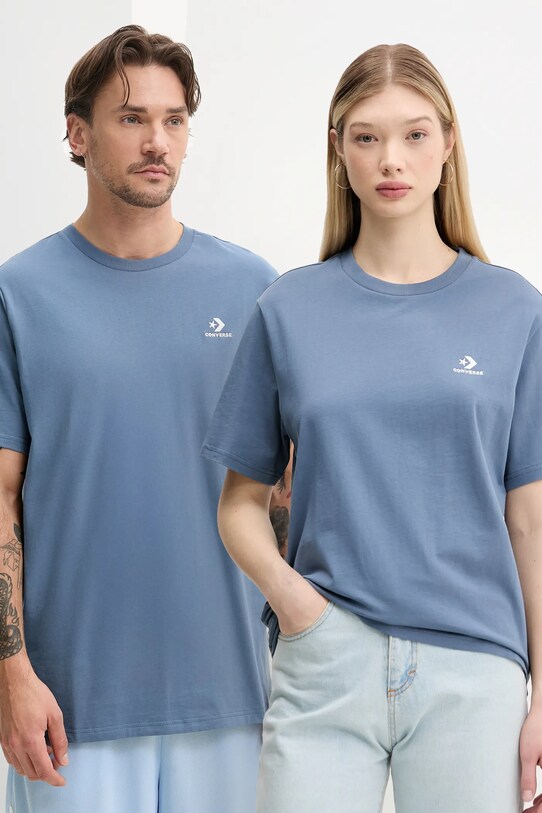 Converse t-shirt bawełniany regular niebieski 10023876.A45