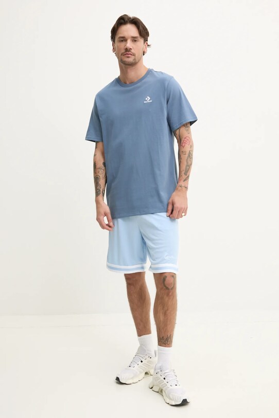 Converse t-shirt bawełniany 10023876.A45 niebieski SS25