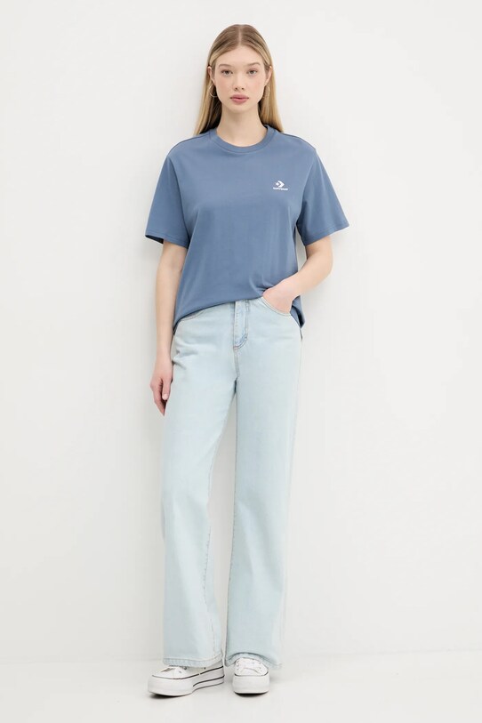 Odzież Converse t-shirt bawełniany 10023876.A45 niebieski