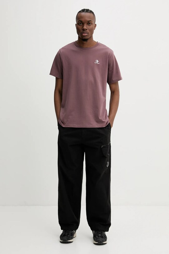 Converse tricou din bumbac 10023876.A57 burgundia SS25