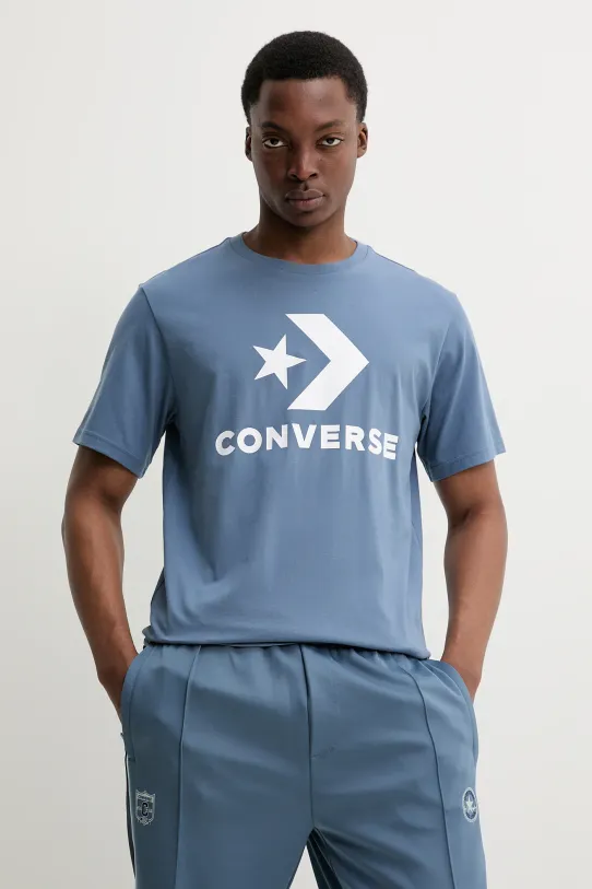 Converse t-shirt bawełniany nadruk niebieski 10025458.A40