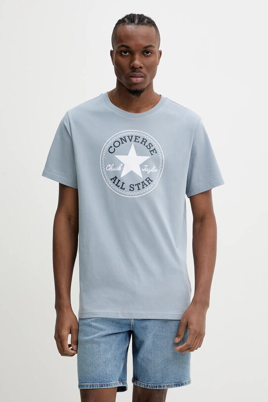 Converse tricou din bumbac 10025459.A33 albastru SS25