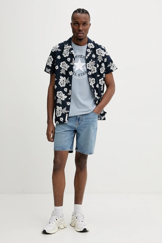 Converse t-shirt in cotone blu 10025459.A33