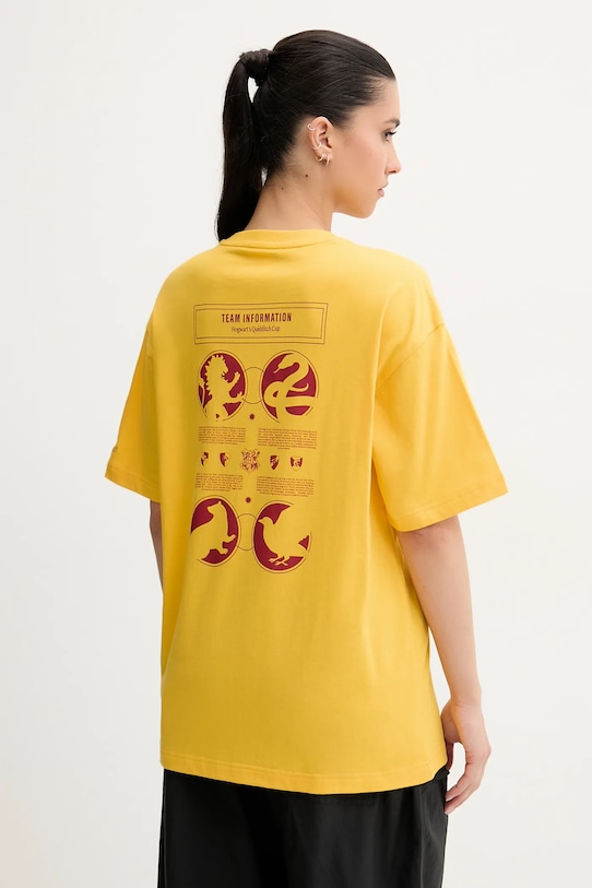 Βαμβακερό μπλουζάκι Puma PUMA x HARRY POTTER 630092 κίτρινο