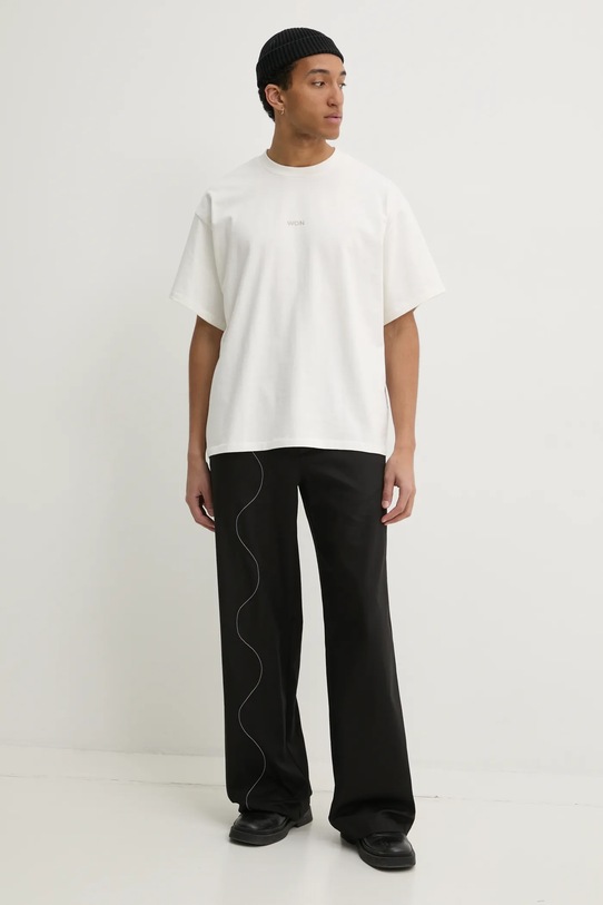 Bavlněné tričko Won Hundred 3728.12089 béžová SS25