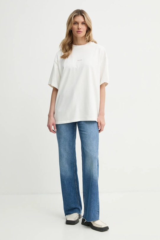 Oblečení Bavlněné tričko Won Hundred 3728.12089 béžová