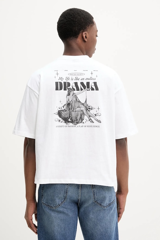 Kaotiko tricou din bumbac AQ011.01S.G002 alb SS25
