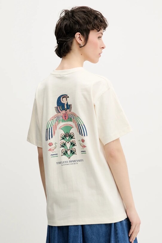 Kaotiko tricou din bumbac AQ016.01S.G002 bej