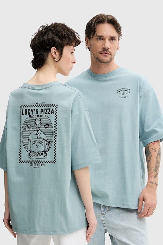 Kaotiko t-shirt bawełniany nadruk szary AQ049.01.G002