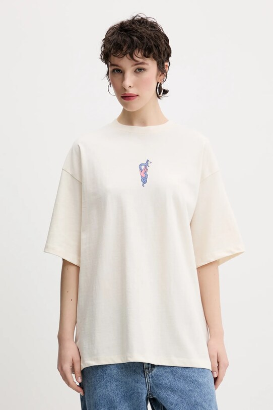 Îmbrăcăminte Kaotiko tricou din bumbac AQ052.01S.G002 bej