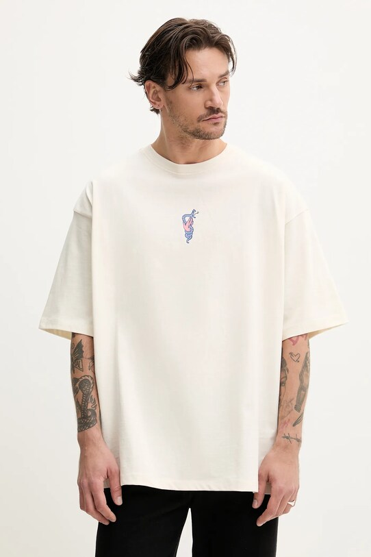 Kaotiko tricou din bumbac AQ052.01S.G002 bej