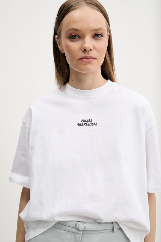 Kaotiko tricou din bumbac AQ058.01S.M002 alb