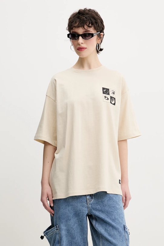 Odzież Kaotiko t-shirt bawełniany AQ066.01.G002 beżowy