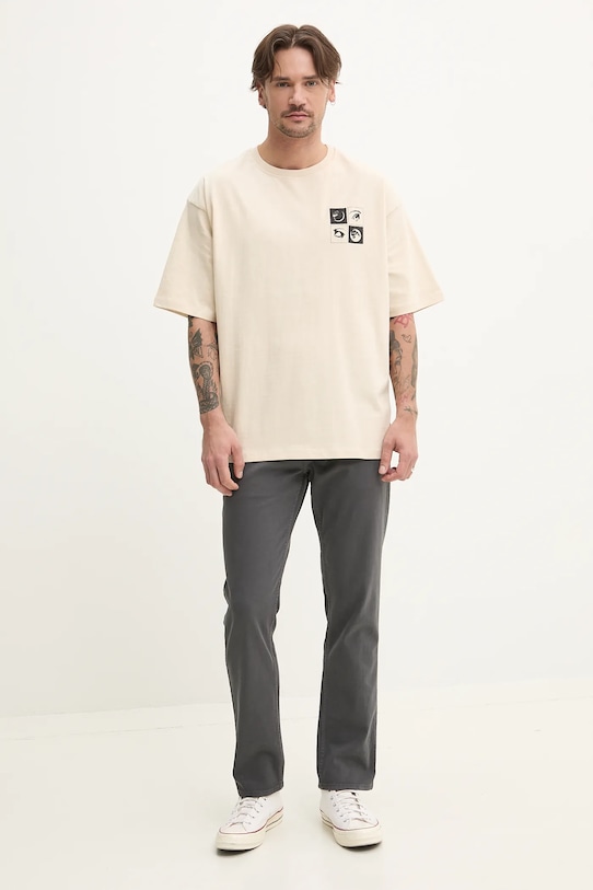 Kaotiko t-shirt bawełniany beżowy AQ066.01.G002