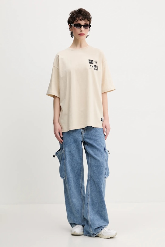 Kaotiko t-shirt bawełniany AQ066.01.G002 beżowy