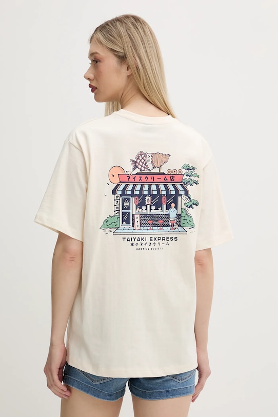 Oblečení Bavlněné tričko Kaotiko AQ038.01S.G002 béžová